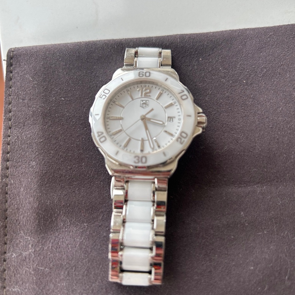 Women’s Tag Heuer Sterling Silver and White Ceramic Formula 1 Watch